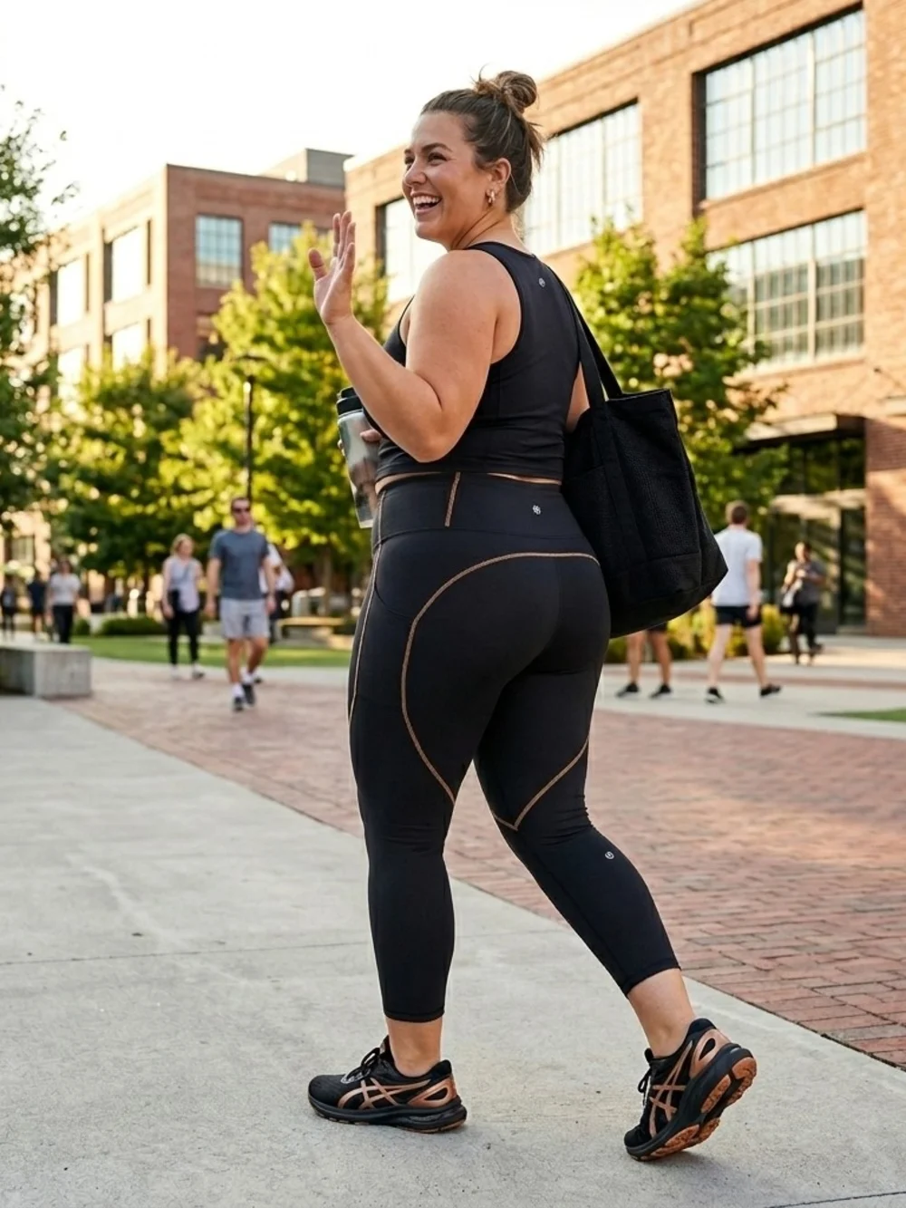 Lululemon Leggins All The Right Places Crop Size 20 Black Stitch Activewear